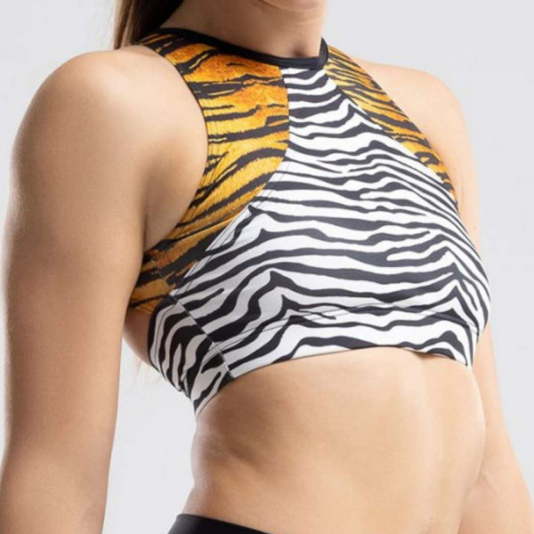 Point Out Wilderness Crop Top Tiger esterno zebra mezzo