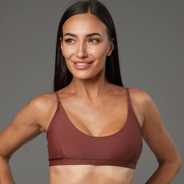 Polerina wear, Top pole dance Pixi - Cinnamon Brown - Img 2