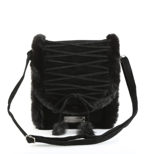 Demonia Cult HB-663 BLK FAUX SUEDE-FAUX FUR - Img 4