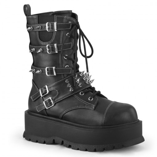 Demonia SLACKER-165 Blk Vegan Leather