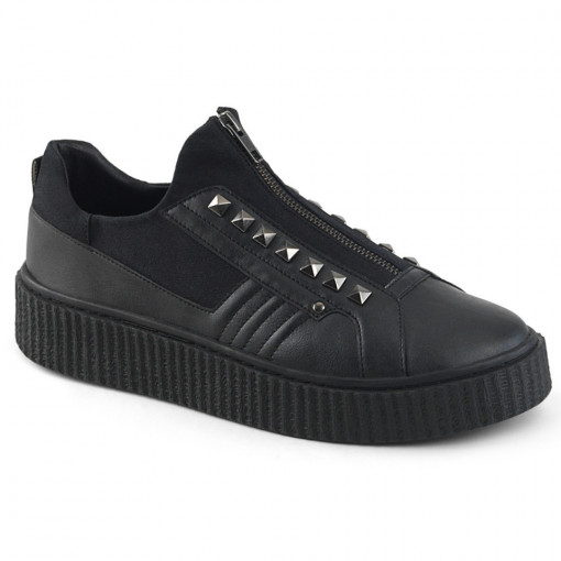 Demonia Sneeker-125 Blk Canvas-Blk Pu subito numero 44