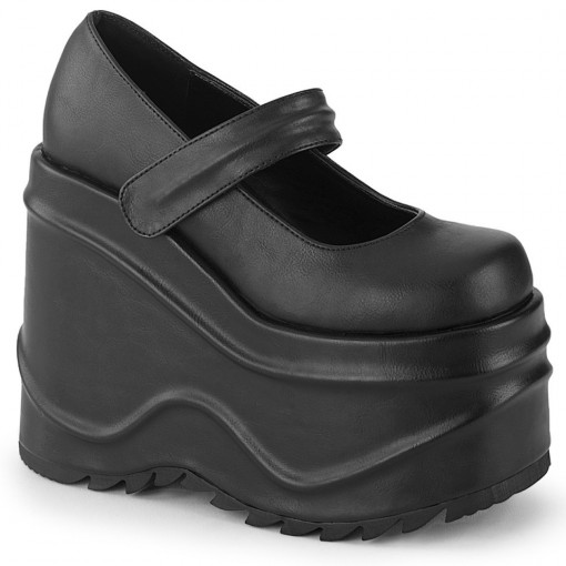 Demonia WAVE-32 Blk Vegan Leather