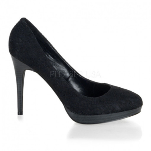 Pin Up Couture BLISS-30-2 Blk Satin-Blk Lace