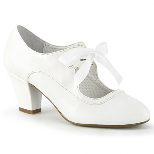Pin Up Couture WIGGLE-32 White Faux Leather