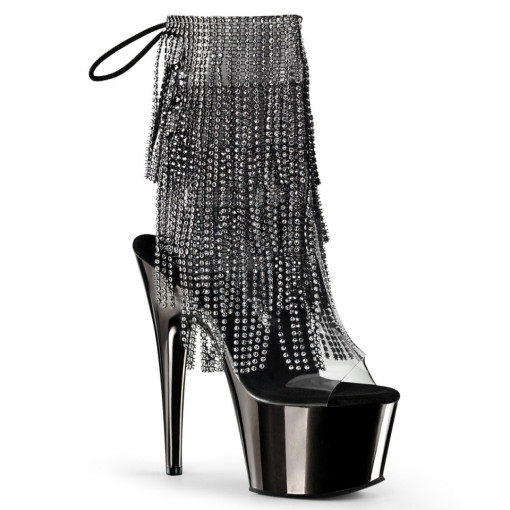 Pleaser ADORE-1017RSF Clr-Blk/Dark Pewter Chrome