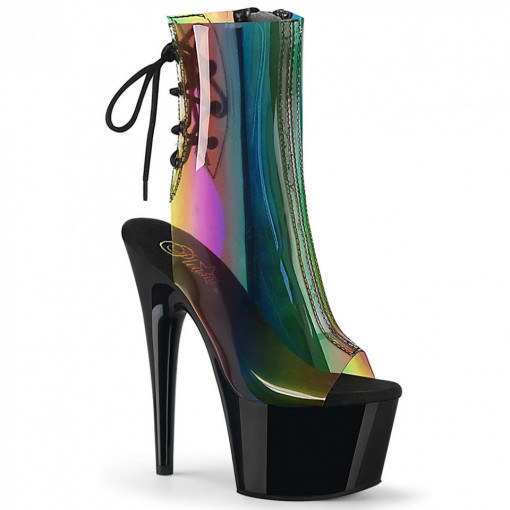 Pleaser ADORE-1018C-RB Rainbow PVC/Blk