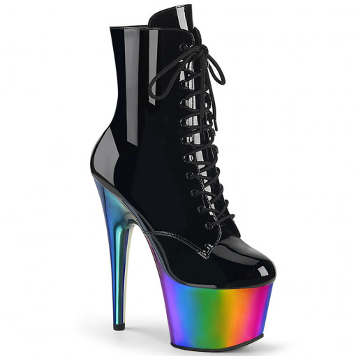 Pleaser ADORE-1020RC Blk Pat/Rainbow Chrome