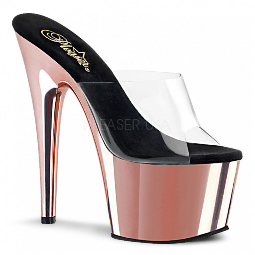 Pleaser ADORE-701 Clr/Rose Gold Chrome