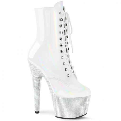 Pleaser BEJEWELED-1020-7 Wht Holo Pat/Wht RS