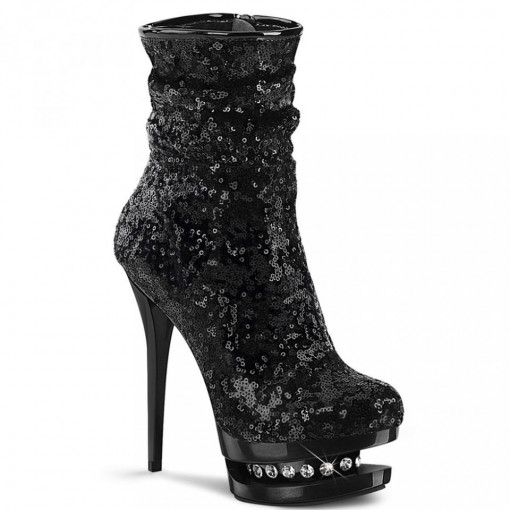 Pleaser BLONDIE-R-1009 Blk Sequins/Blk