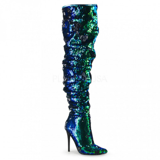 Pleaser COURTLY-3011 Green Iridescent Sequins