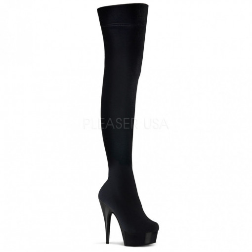 Pleaser DELIGHT-3002 Blk Str Velvet/Blk