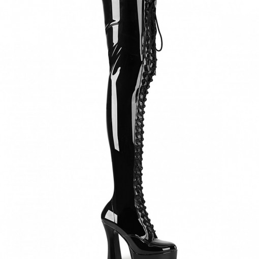 Pleaser ELECTRA-3023 Blk Str. Pat/Blk