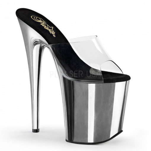 Pleaser FLAMINGO-801 Clr/Slv Chrome