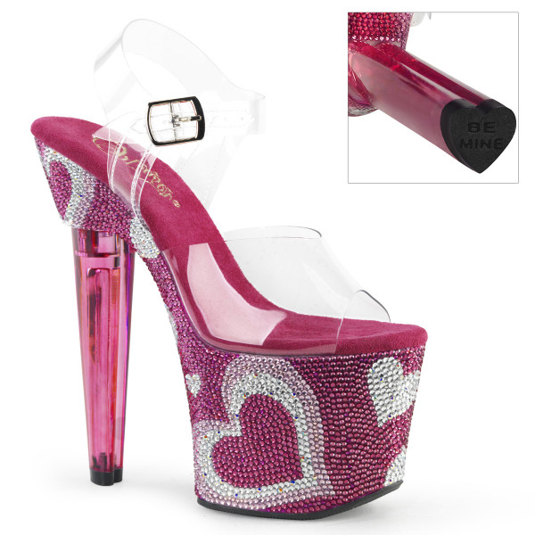 Pleaser LOVESICK-708HEART Clr/H. Pink-Wht RS