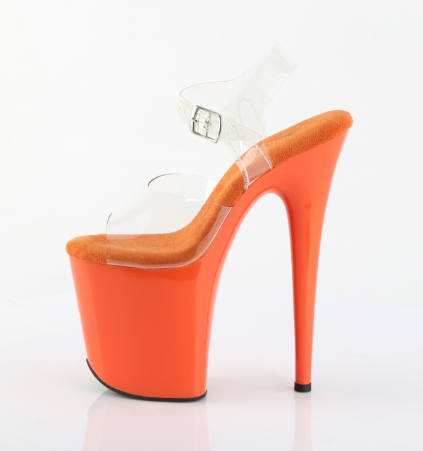 Sandali tacco 20 cm Pleaser FLAMINGO-808 Clr/Orange