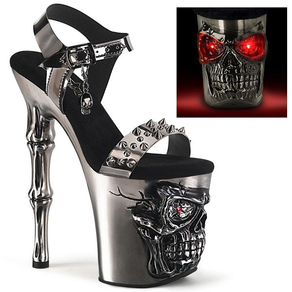 Pleaser RAPTURE-812-LT Pewter TPU/Satin Pewter Chr