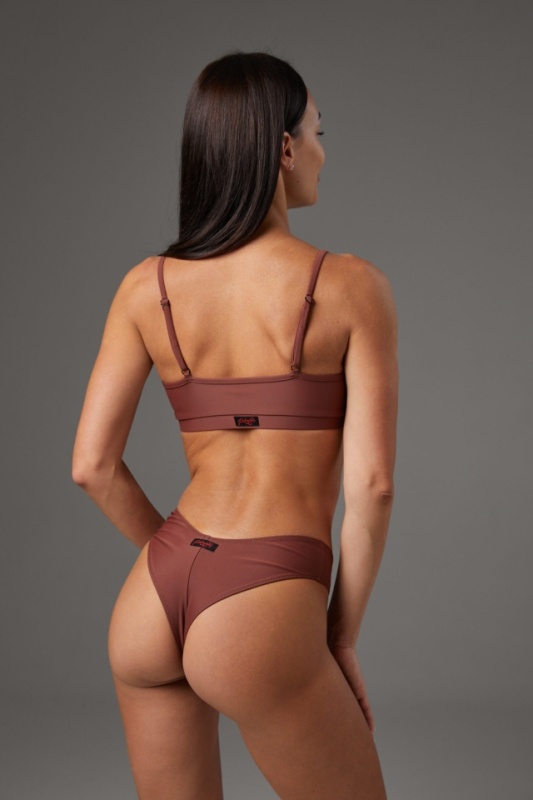 Polerina wear, Top pole dance Pixi - Cinnamon Brown - Img 3