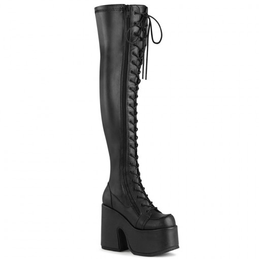 Demonia CAMEL-300 Blk Str Vegan Leather