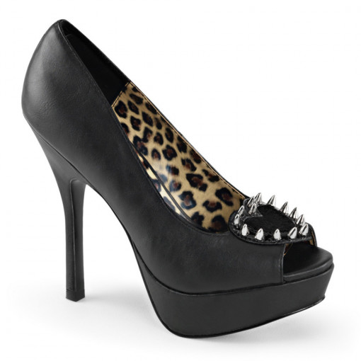 Demonia PIXIE-17 Blk Vegan Leather -Pony Faux Fur