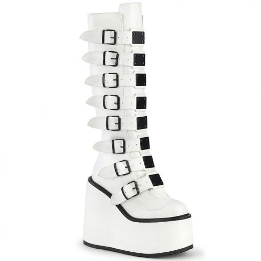 Demonia SWING-815 Wht Vegan Leather