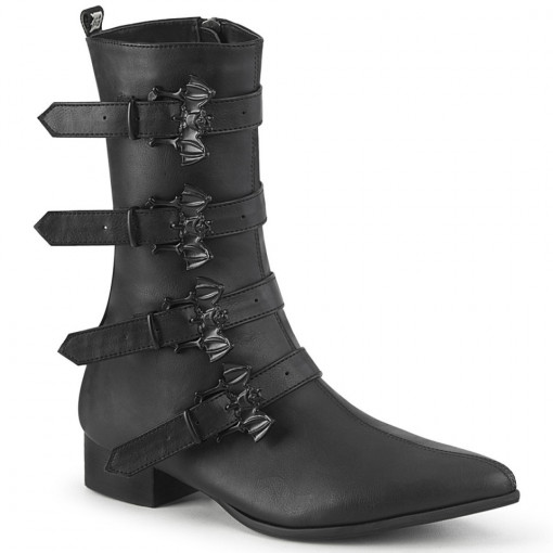 Demonia WARLOCK-110-B Blk Vegan Leather