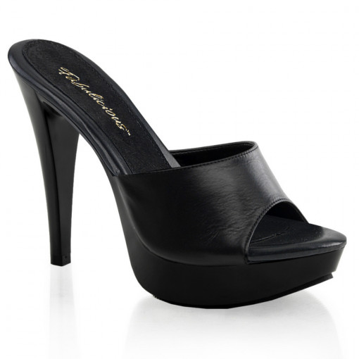 Fabulicious COCKTAIL-501L Blk Leather/Blk