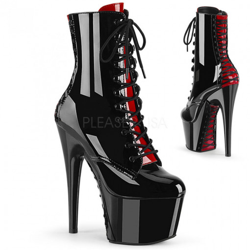 Pleaser ADORE-1020FH Blk-Red Pat/Blk-Red