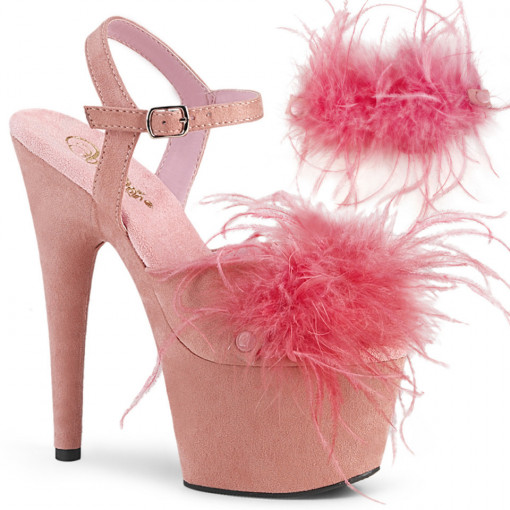 Pleaser ADORE-709F B. Pink F.Suede-Feather/B. Pink F.Suede