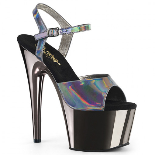 Pleaser ADORE-709HGCH Pewter Hologram/Pewter Chrome