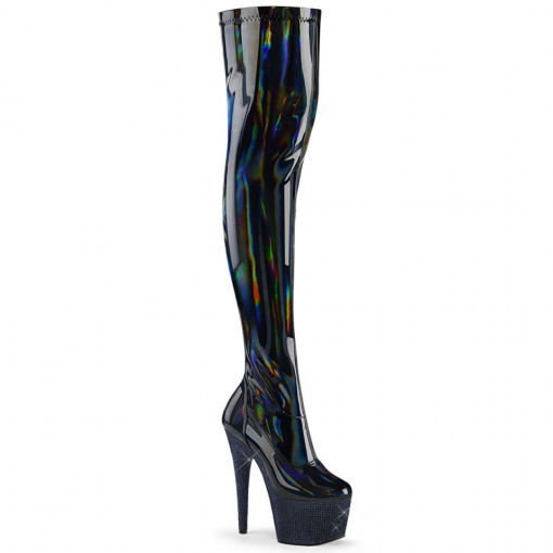 Pleaser BEJEWELED-3000-7 Blk Str Holo Pat/Midnight