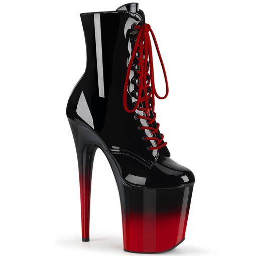 Pleaser FLAMINGO-1020BR-H Blk Pat/Blk-Red