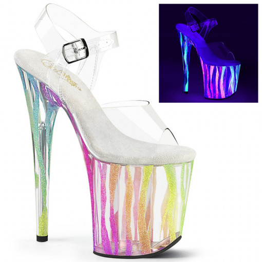 Pleaser FLAMINGO-808RG-03 Clr/Rainbow Glitter