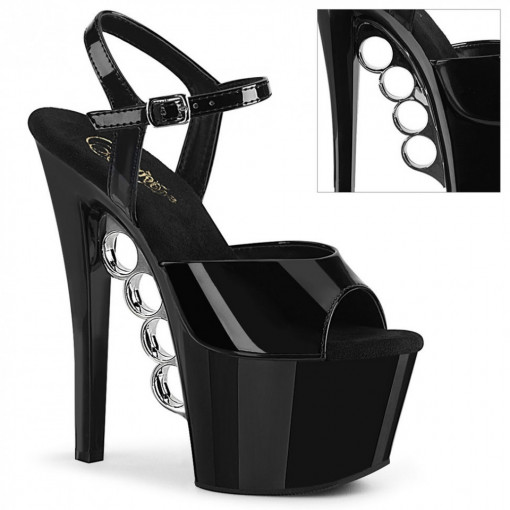 Pleaser KNUCKS-709 Blk Pat/Blk