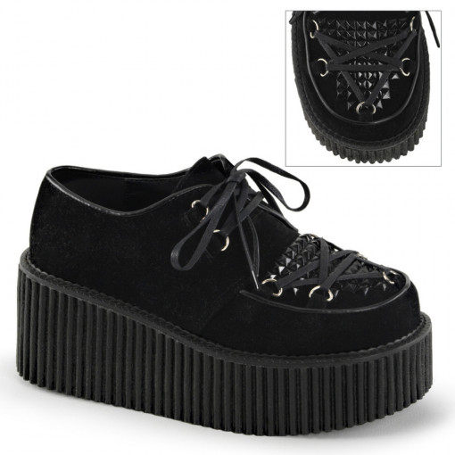 Demonia CREEPER-216 Blk Vegan Suede