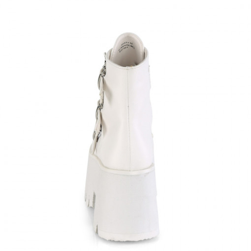 Demonia ASHES-55 Wht Vegan Leather