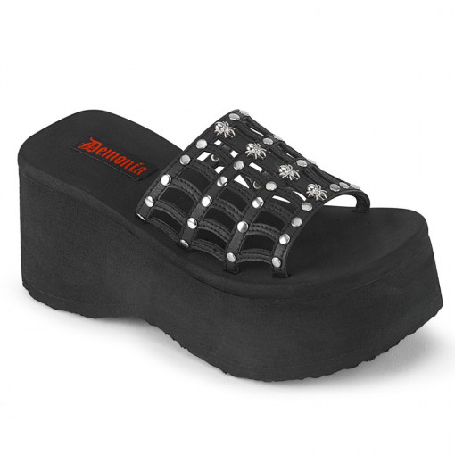 Demonia Cult FUNN-13 Blk Vegan Leather