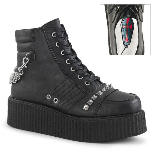 Demonia V-CREEPER-565 Blk Vegan Leather