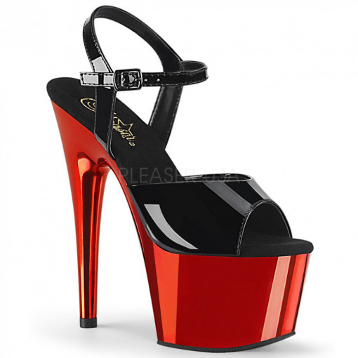 Pleaser ADORE-709 Blk Pat/Red Chrome