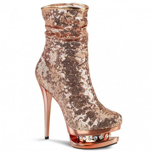 Pleaser BLONDIE-R-1009 Rose Gold Sequins/Rose Gold