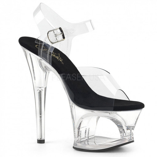 Pleaser MOON-708 Clr-Blk/Clr