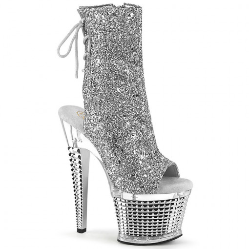 Pleaser SPECTATOR-1018G Slv Glitter/Clr-Slv Chrome