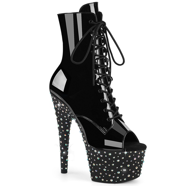 Pleaser STARDANCE-1021 Blk Pat/Blk-Slv Multi RS