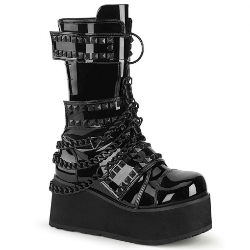 Demonia TRASHVILLE-138 Blk Pat
