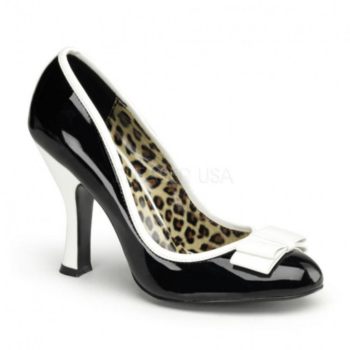 Pin Up Couture SMITTEN-01 Blk-Wht Pat