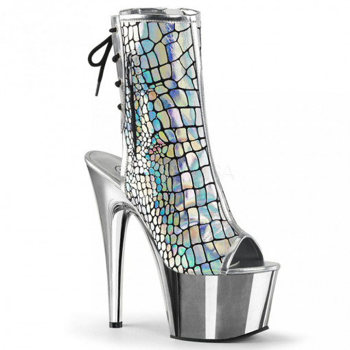 Pleaser ADORE-1018HG Slv Hologram Ostrich Pu/Slv C