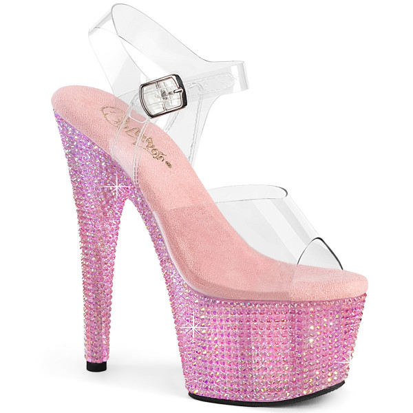 Pleaser BEJEWELED-708RRS Clr/B. Pink RS