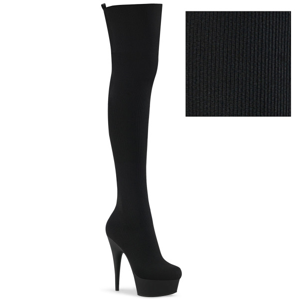 Pleaser DELIGHT-3002-1 Blk Stretch Knit Fabric/Blk