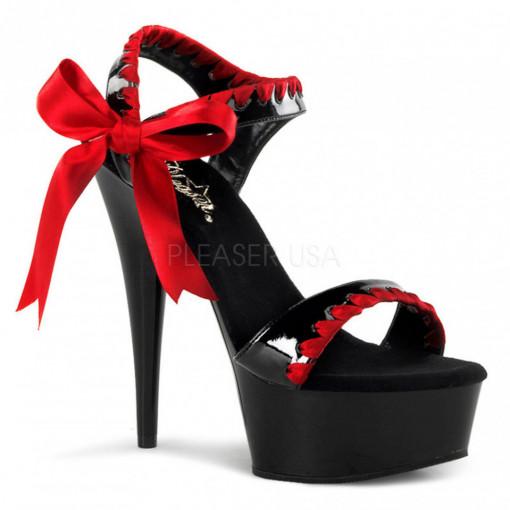 Pleaser DELIGHT-615 Blk-Red/Blk
