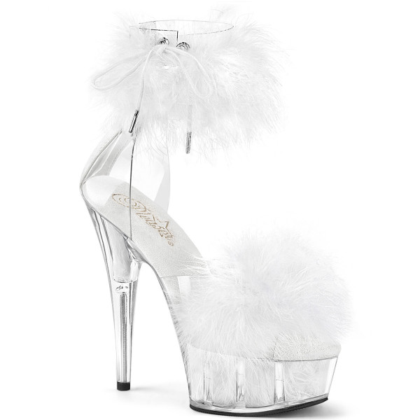 Pleaser DELIGHT-624F Clr-Wht Fur/M